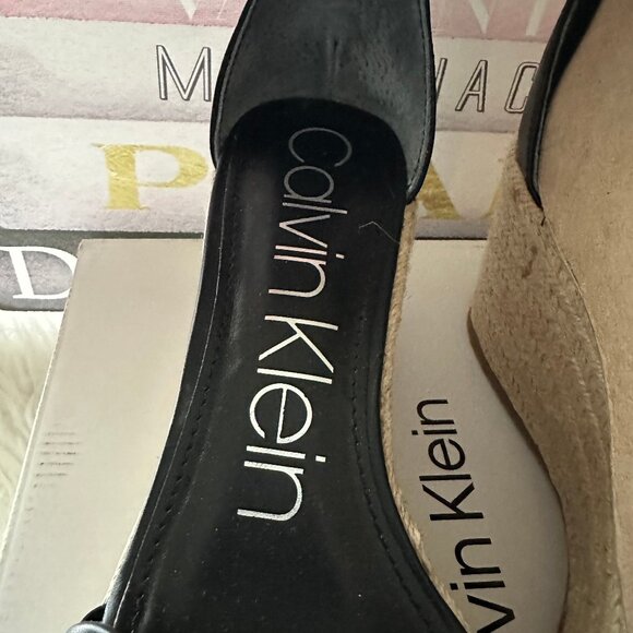 NEW Calvin Klein Thea Wedge Espadrille Sandals - Sz 9.5 - Picture 14 of 15